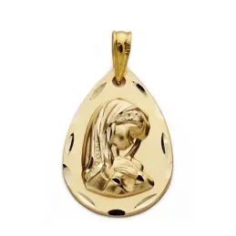 Medalla oro 9k Virgen Niña 21mm. [AA0832GR]