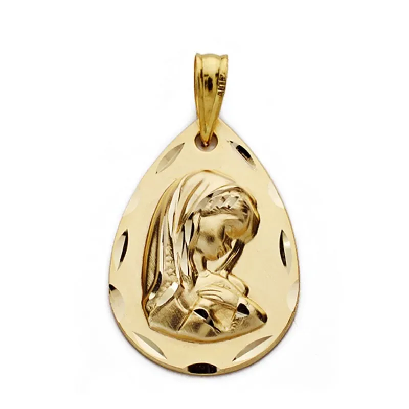 Medalla oro 9k Virgen Niña 21mm. [AA0832GR]