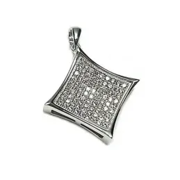 Colgante plata Ley 925m 23mm. rodiado migroengaste rombo [AB5261]