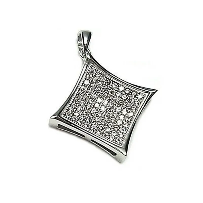 Colgante plata Ley 925m 23mm. rodiado migroengaste rombo [AB5261]