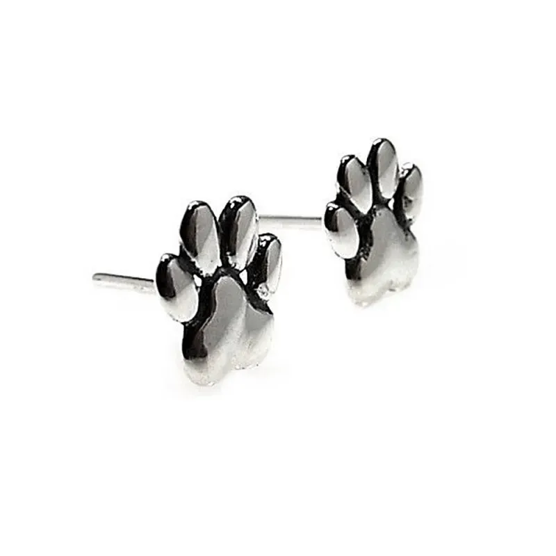 Pendientes plata Ley 925m motivo huella perro 8mm. [AB5344]