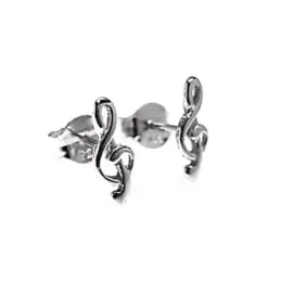 Pendientes plata Ley 925m motivo clave sol lisos [AB5433]