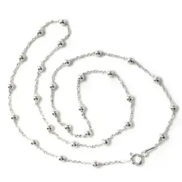 Cadena plata Ley 925m 40cm. bolitas combinada [AB6049]