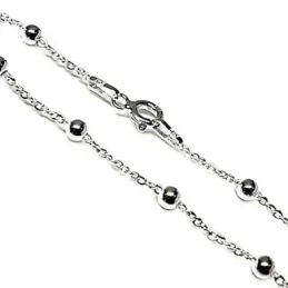 Cadena plata Ley 925m 40cm. bolitas combinada [AB6049]
