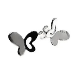 Pendientes plata Ley 925m mariposa 9mm. Lisa [AB6073]