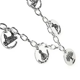 Pulsera plata Ley 925m fetiche 18.5cm. monumentos Jaén [AB6081]