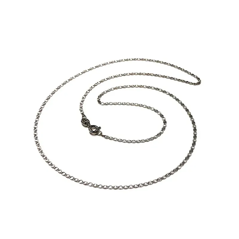 Cadena oro blanco 18k diamantada 40cm. espesor 1.5mm. [AB8745]