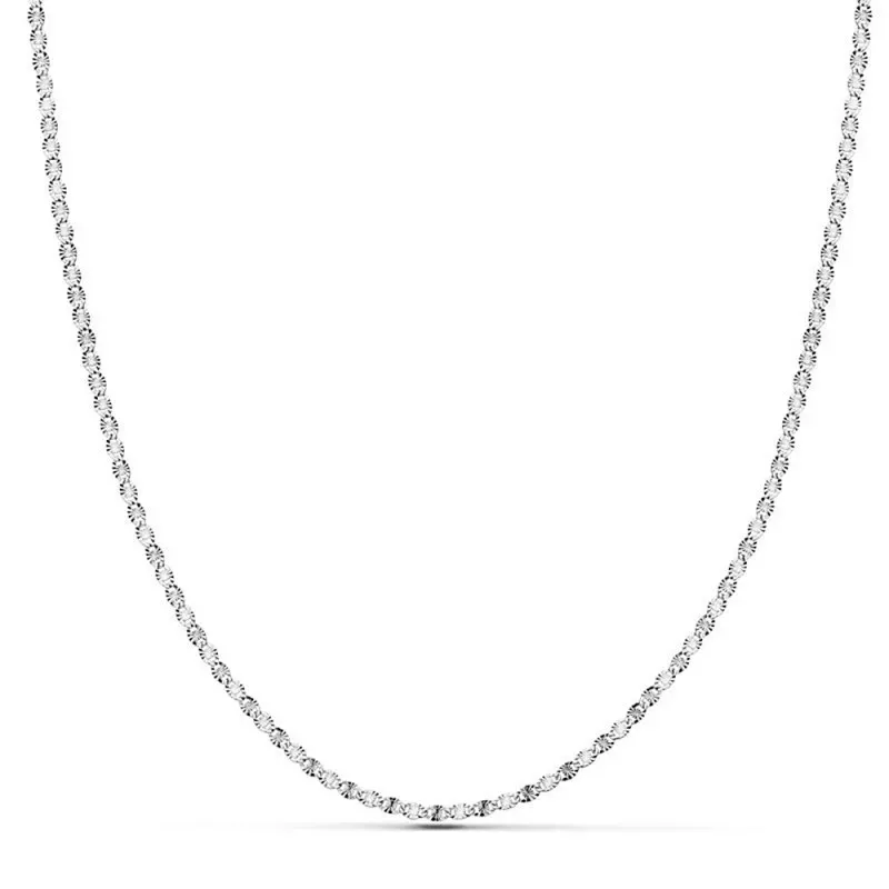 Cadena oro blanco 18k diamantada 50cm. espesor 1.5mm. [AB8747]