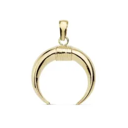 Colgante oro 18k cuerno 16mm. liso [AB8830]