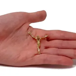 Colgante oro 18k Cristo Dalí 38mm. liso [AB8839]