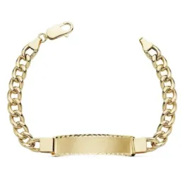 Esclava oro 18k barbada 21.5cm. hueca chapa tallada [AB8992GR]