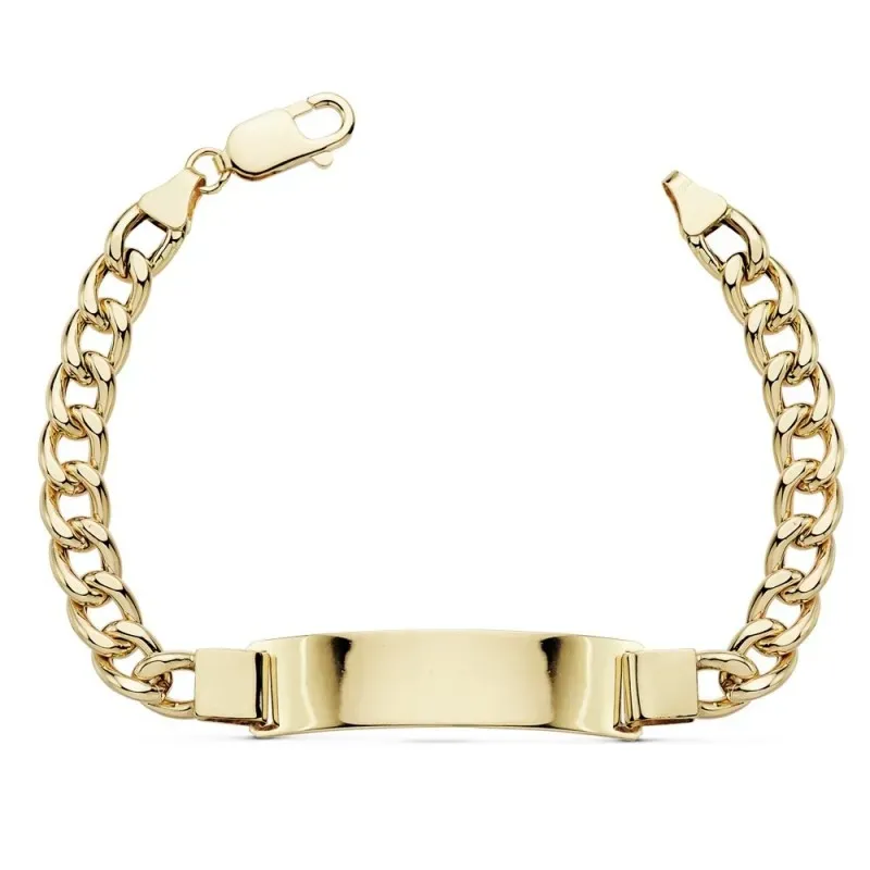 Esclava oro 18k barbada 21.5cm. hueca chapa brillo [AB8993]