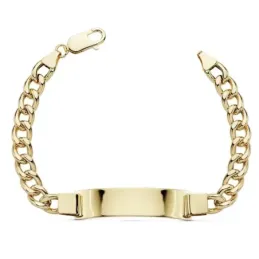 Esclava oro 18k barbada 21.5cm. hueca chapa brillo [AB8993GR]
