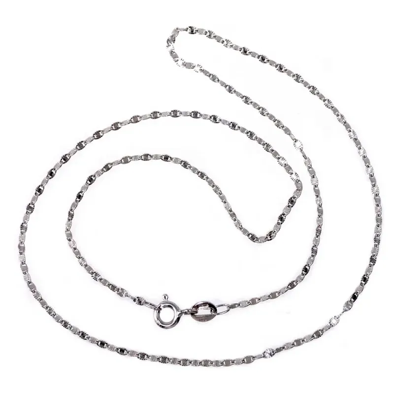 Cadena oro blanco 18k diamantada 40cm. espesor 1.5mm. [AB8996]
