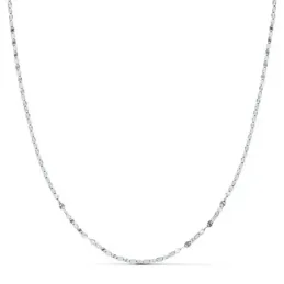 Cadena oro blanco 18k diamantada 40cm. espesor 1.5mm. [AB8996]