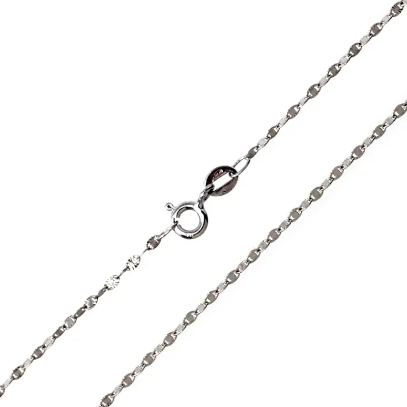 Cadena oro blanco 18k diamantada 45cm. espesor 1.5mm. [AB8997]