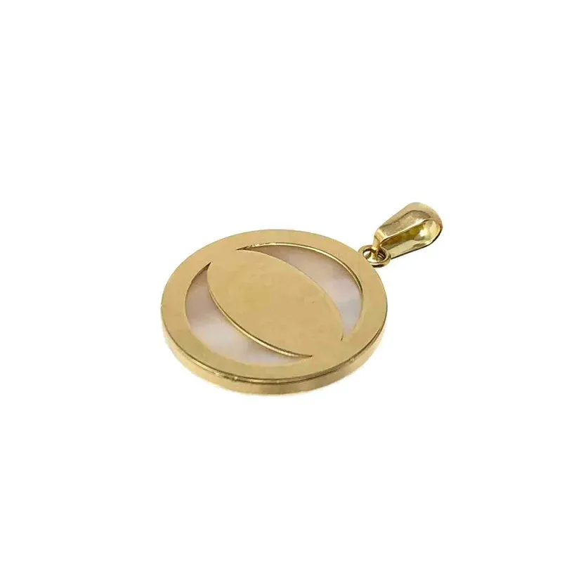 Colgante oro 18k mapamundi 17mm. nácar [AB9344]