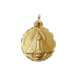 Medalla oro 18k escapulario Virgen Caridad Cobre 24mm. [AB3764]