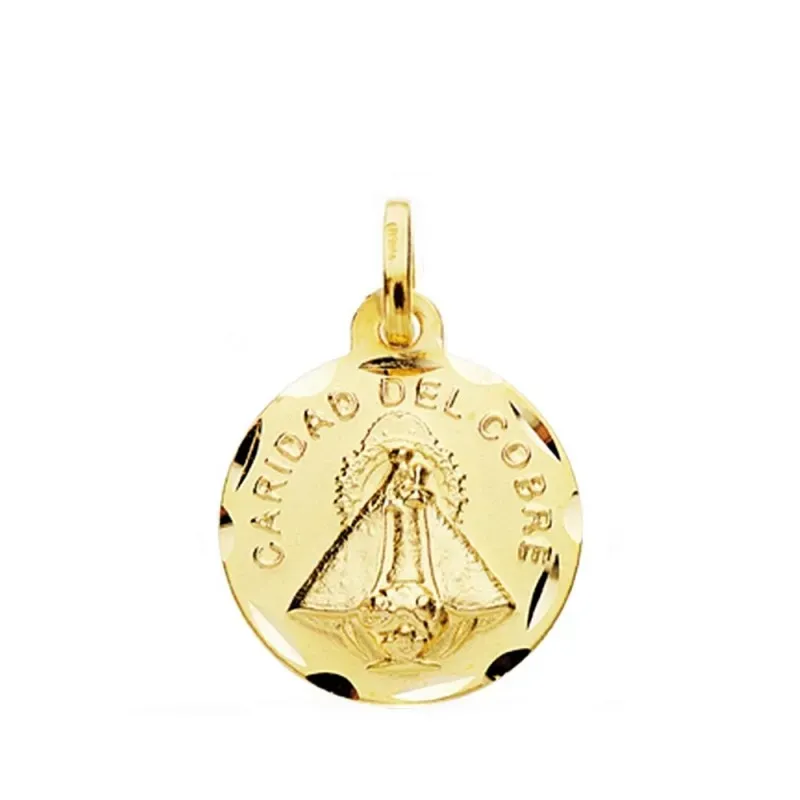 Medalla oro 18k escapulario Virgen Cobre 16mm. [AB3818]
