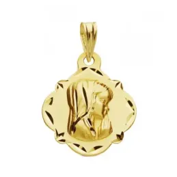 Medalla oro 9k Virgen Niña 19mm. [AB3670]