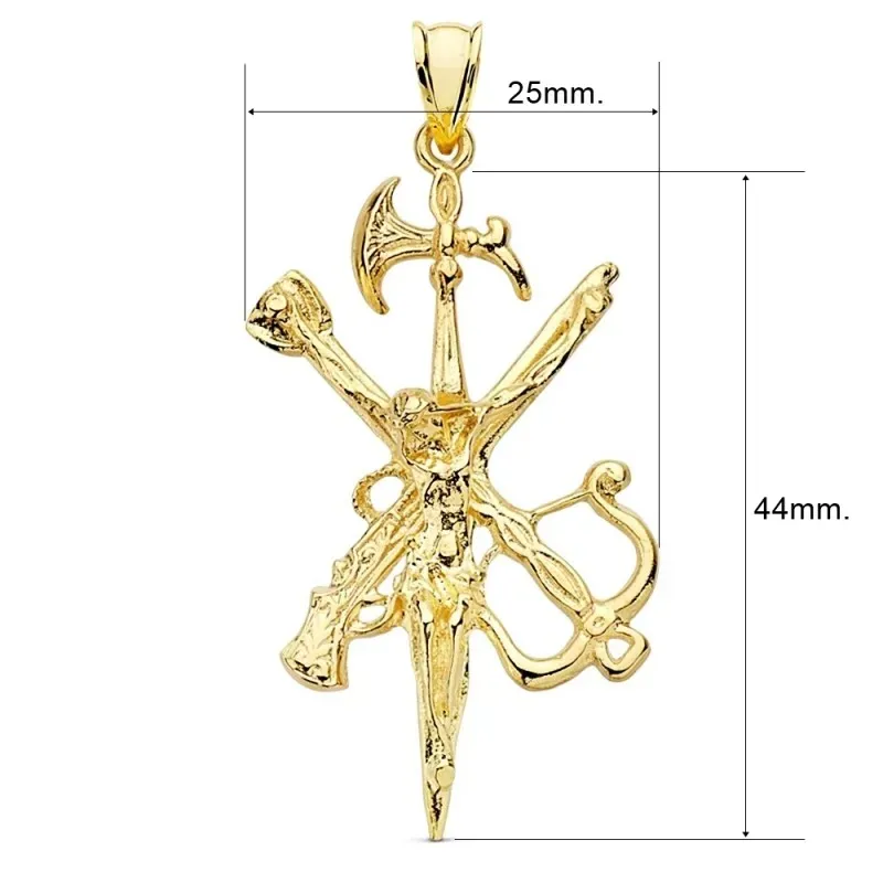 Colgante oro 18k Cristo de la Legión 44mm. [AB9360]