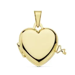 Colgante oro 18k portafotos corazón liso guardapelo [AB9369GR]