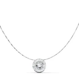 Gargantilla oro 18k blanco 42cm. chatón greca circonita [AB9400]