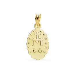 Medalla oro 18k 18mm. Virgen Milagrosa [AB9419]
