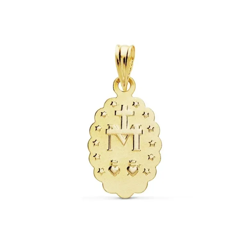 Medalla oro 18k 18mm. Virgen Milagrosa [AB9419]