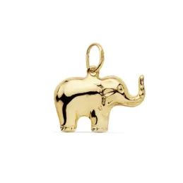 Colgante oro 18k elefante 16mm. liso [AC0103]