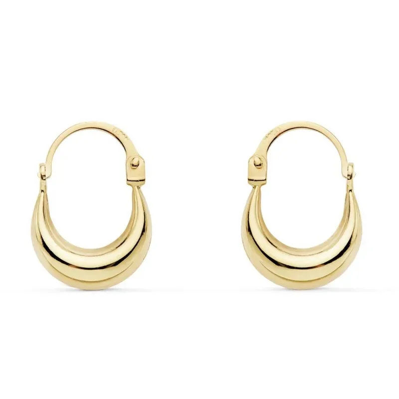 Pendientes oro 18k modelo morcilla 11mm. huecos aros [AC0123]
