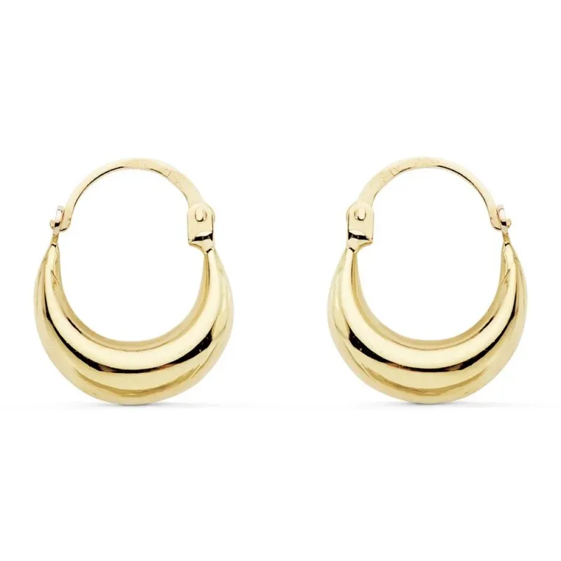 Pendientes oro 18k modelo morcilla 13mm. huecos aros [AC0124]