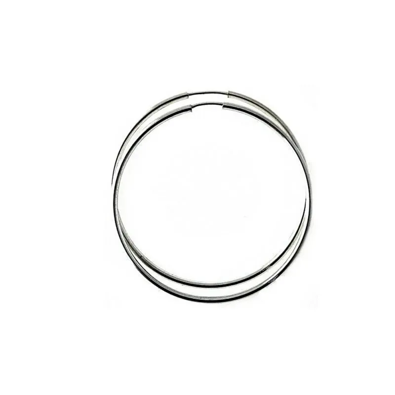 Pendientes aros plata Ley 925m finos lisos 45mm. diámetro [AC0229]