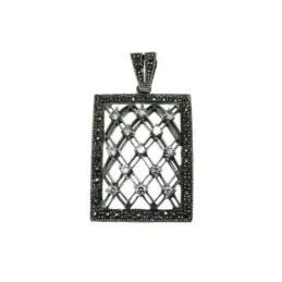 Colgante plata Ley 925m 30mm.marquesitas circonitas calado [AC0267]