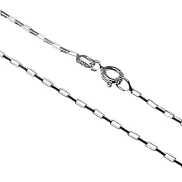 Cadena plata Ley 925m lisa 45cm. modelo forzada [AC0287]