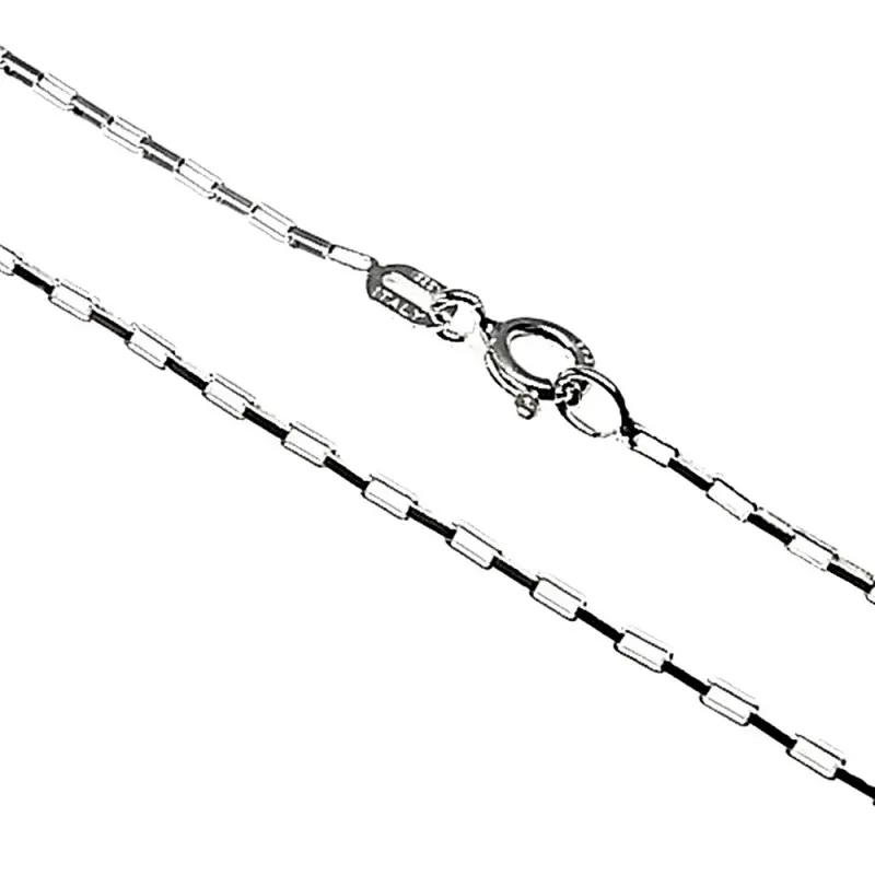 Cadena plata Ley 925m lisa 45cm. modelo forzada [AC0287]