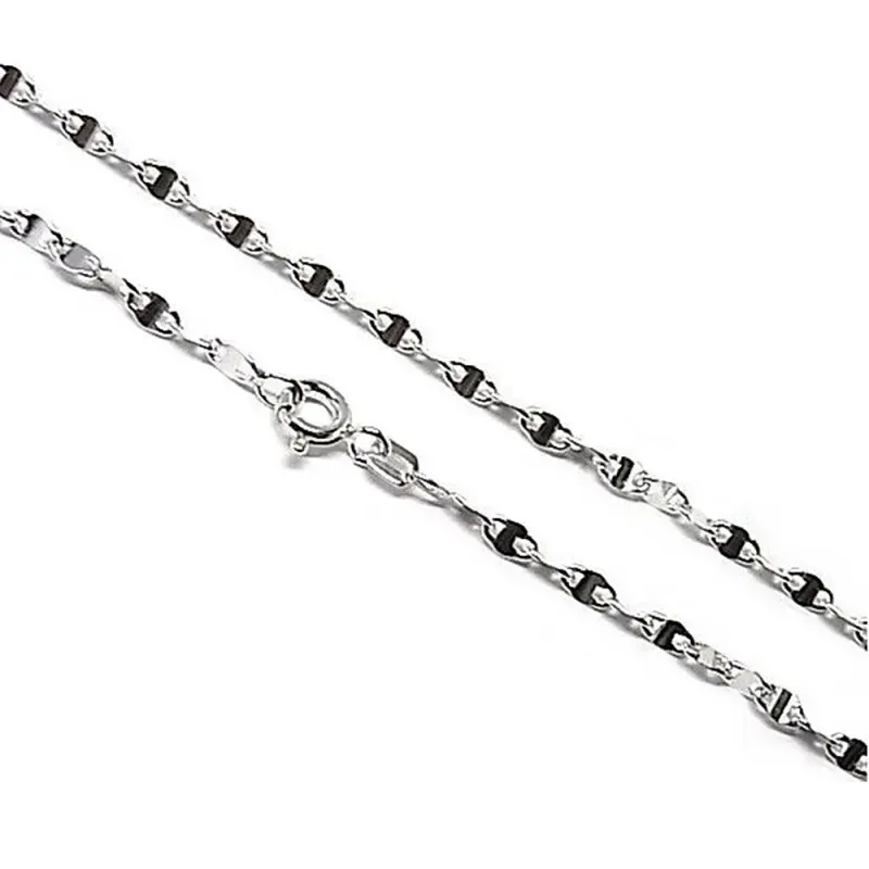 Cadena plata Ley 925m lisa 40cm. modelo lumina [AC0293]
