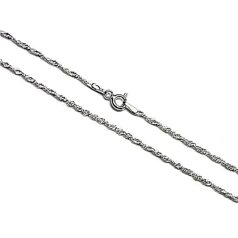 Cadena plata Ley 925m lisa 40cm. modelo singapur [AC0298]