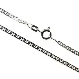 Cadena plata Ley 925m lisa 40cm. modelo marina martilleada [AC0302]