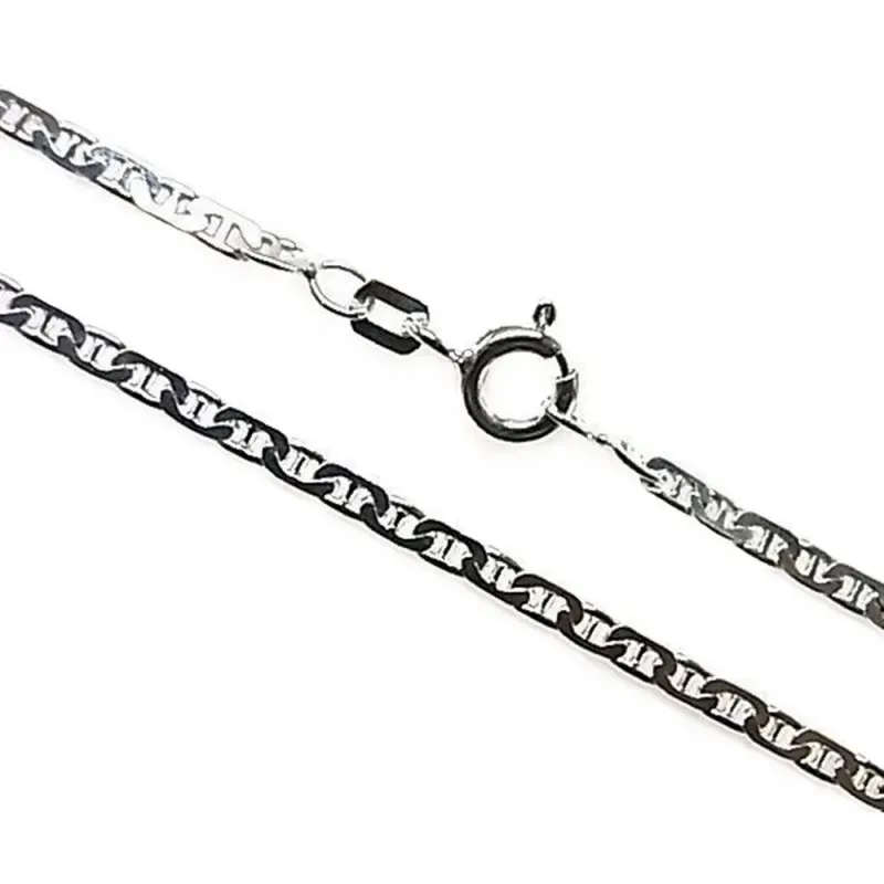 Cadena plata Ley 925m lisa 40cm. modelo marina martilleada [AC0302]