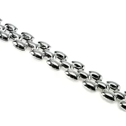Pulsera plata Ley 925m lisa tipo panter brillo [AC0311]
