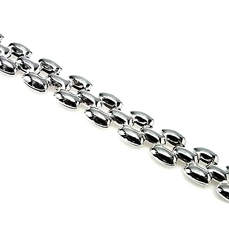 Pulsera plata Ley 925m lisa tipo panter brillo [AC0311]