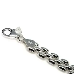 Pulsera plata Ley 925m lisa tipo panter brillo [AC0311]