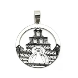 Colgante plata Ley 925m medalla Santuario Virgen de la Cabeza [AC0324]