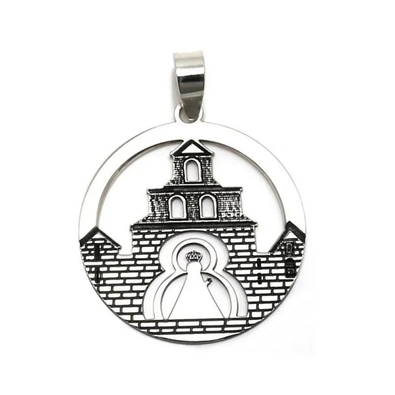Colgante plata Ley 925m medalla Santuario Virgen de la Cabeza [AC0324]