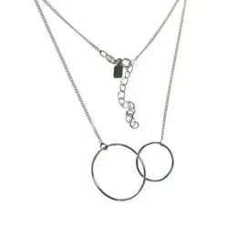 Gargantilla plata Ley 925m doble Karma cadena barbada 40.5cm. [AC0352]