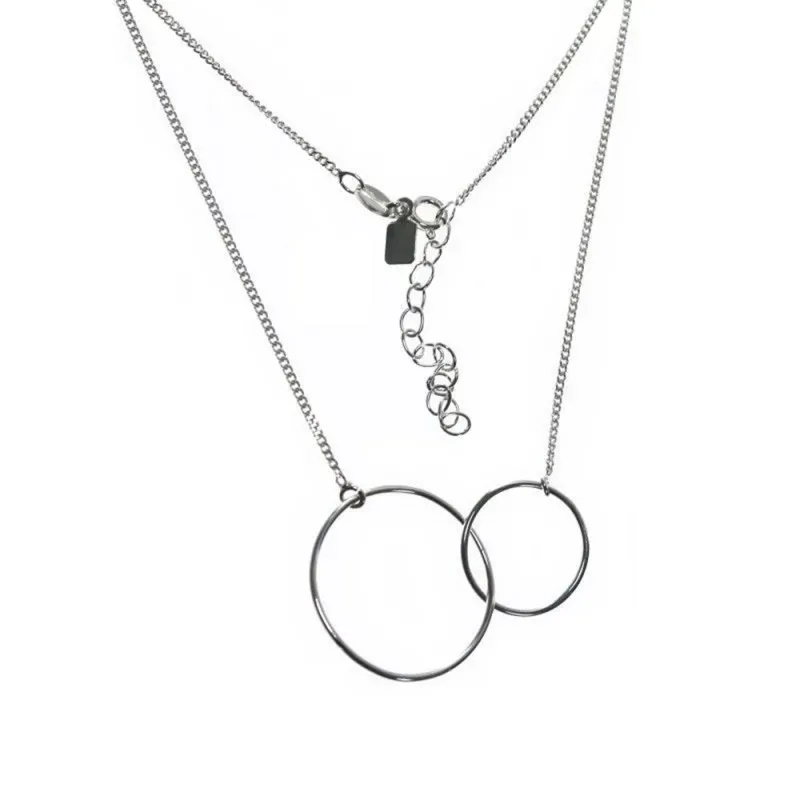 Gargantilla plata Ley 925m doble Karma cadena barbada 40.5cm. [AC0352]