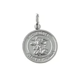 Colgante plata Ley 925m medalla 20mm. San Miguel cerco [AC0386]