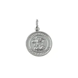 Colgante plata Ley 925m medalla 15mm. San Miguel cerco [AC0388]
