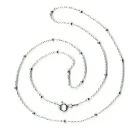 Cadena plata Ley 925m 50cm. combinada bolas cadena [AC0402]